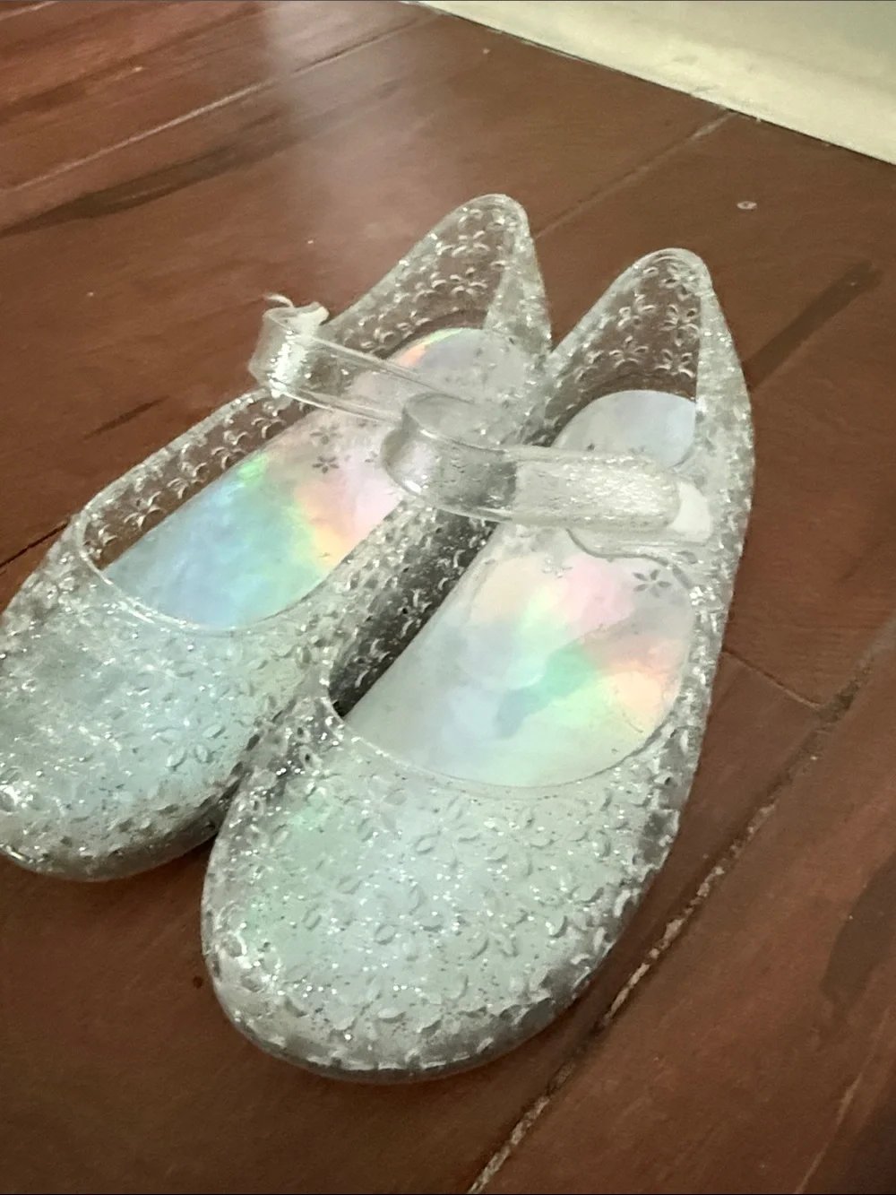 Kids Sparkle Mary Jane Shoes - clear Holographic